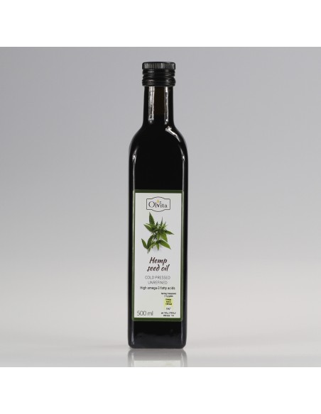 Hemp seed oil, cold-pressed and crude Ol’Vita 500 ml