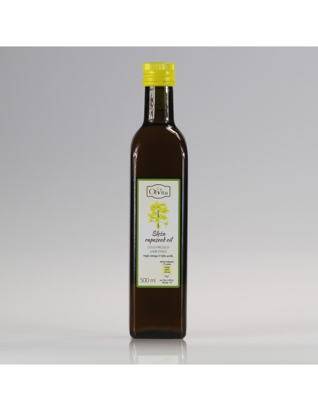 Olej rzepakowy zimnotłoczony nieoczyszczony Ol'Vita 500ml i 1000 ml