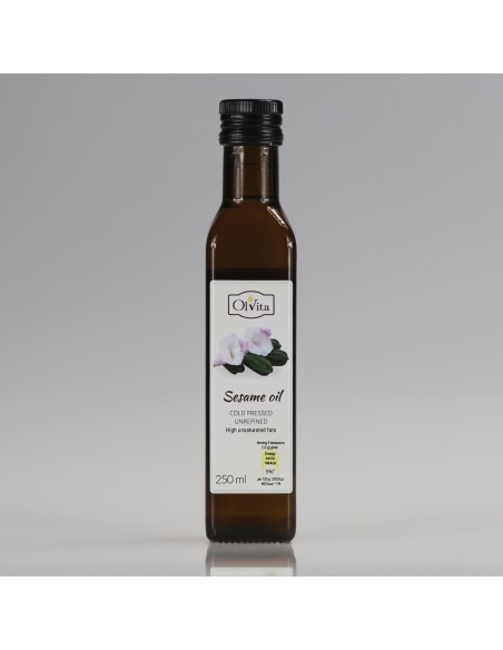 Sesame Oil, cold pressed, unrefined, crude, Ol'Vita 250ml