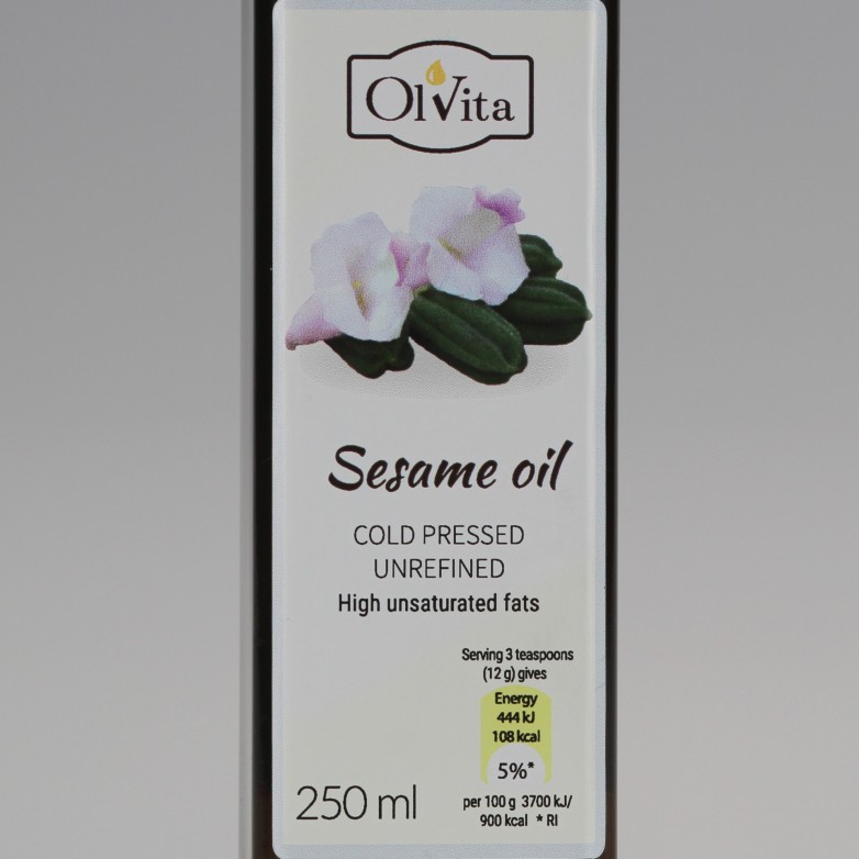 Olej Sezamowy, zimnotłoczony, nieoczyszczony, Ol'Vita 250ml
