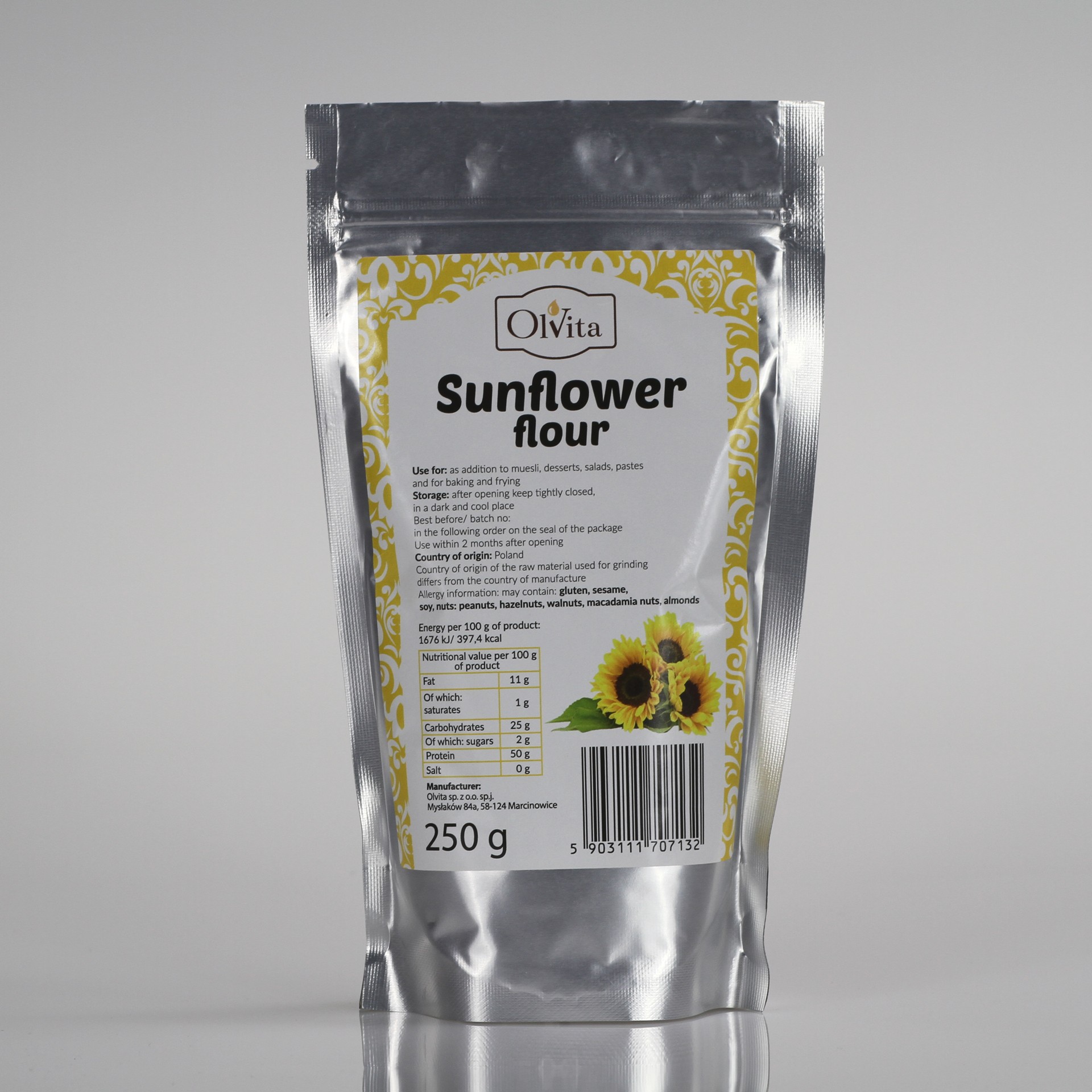 Sunflower Flour - Premium, Ol'Vita 250g