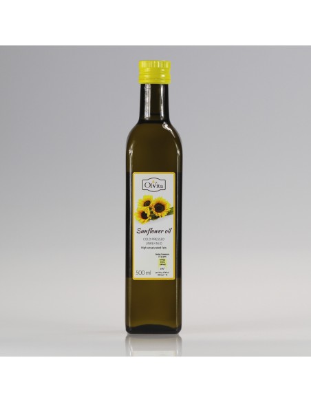 Olej słonecznikowy zimnotłoczony nieoczyszczony Ol'Vita 500ml i 1000 ml