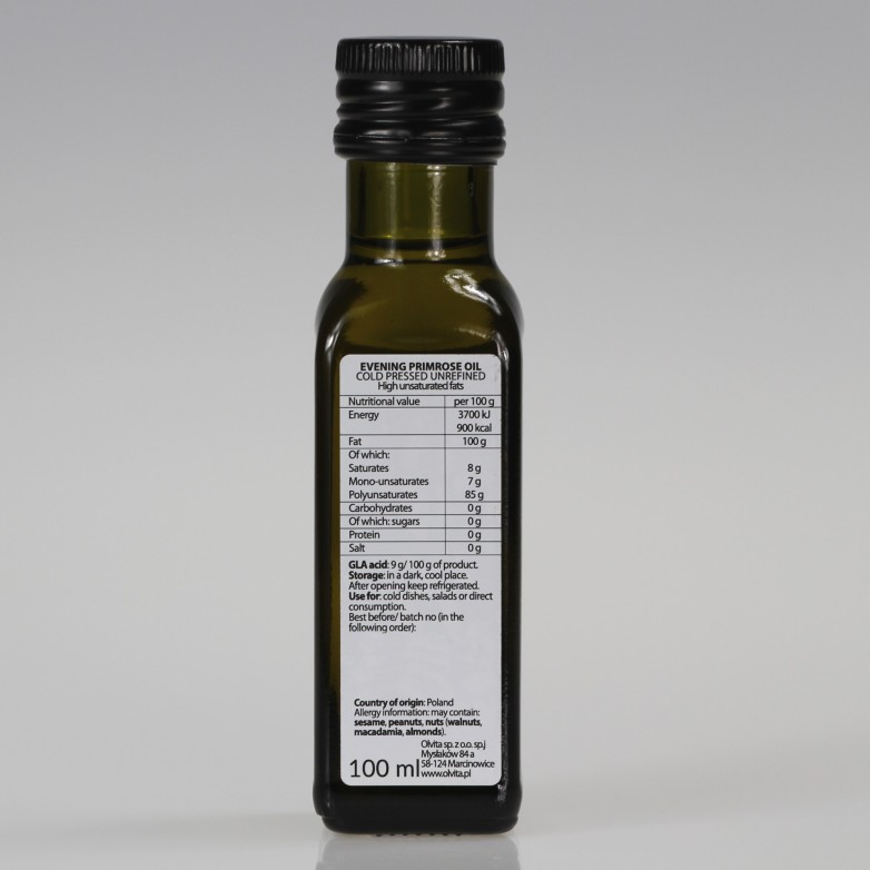 Evening Primrose Oil - cold pressed, unrefined Ol'Vita 100 ml
