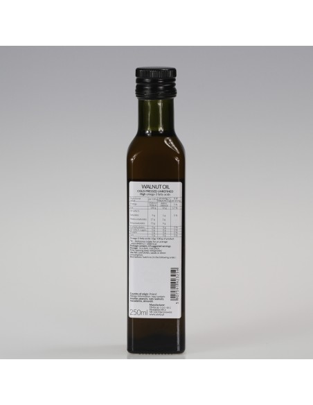Olej z orzecha włoskiego, zimnotłoczony, nieoczyszczony, Ol'Vita 250 ml