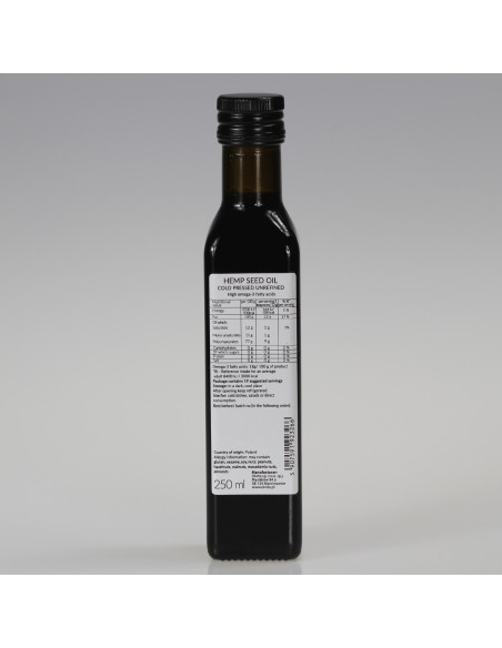 Olej konopny zimnotłoczony nieoczyszczony Ol'Vita 250 ml