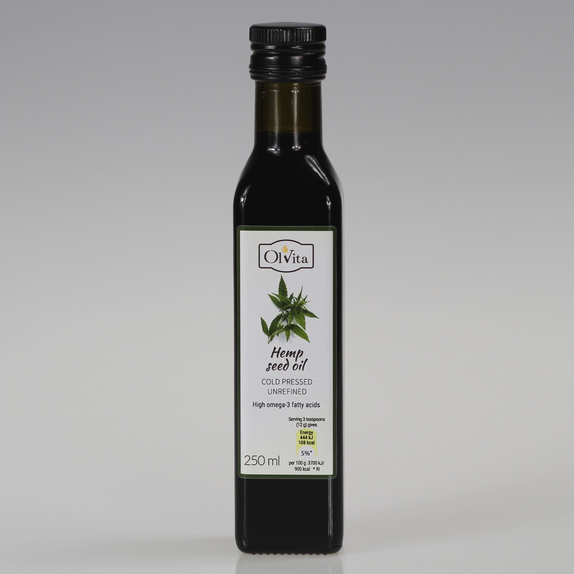 Hemp seed oil, cold-pressed and crude Ol’Vita 250 ml