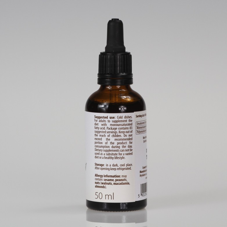 Coriander seed oil, cold-pressed and crude, dietary suplement - Ol’Vita