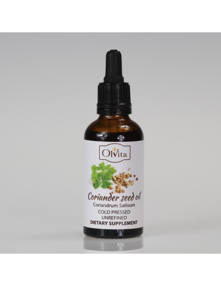 Coriander seed oil, cold-pressed and crude, dietary suplement - Ol’Vita