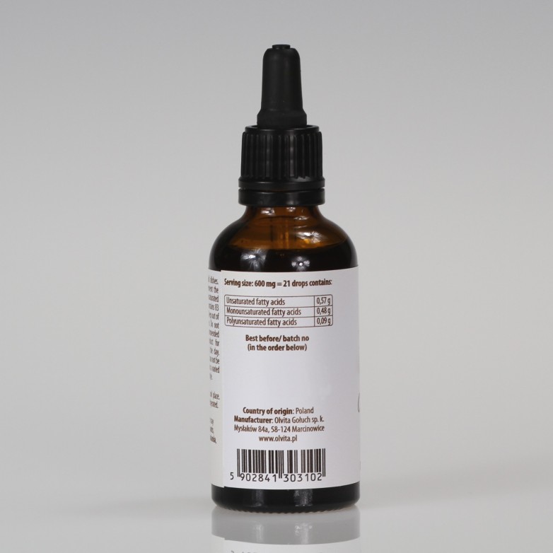 Coriander seed oil, cold-pressed and crude, dietary suplement - Ol’Vita