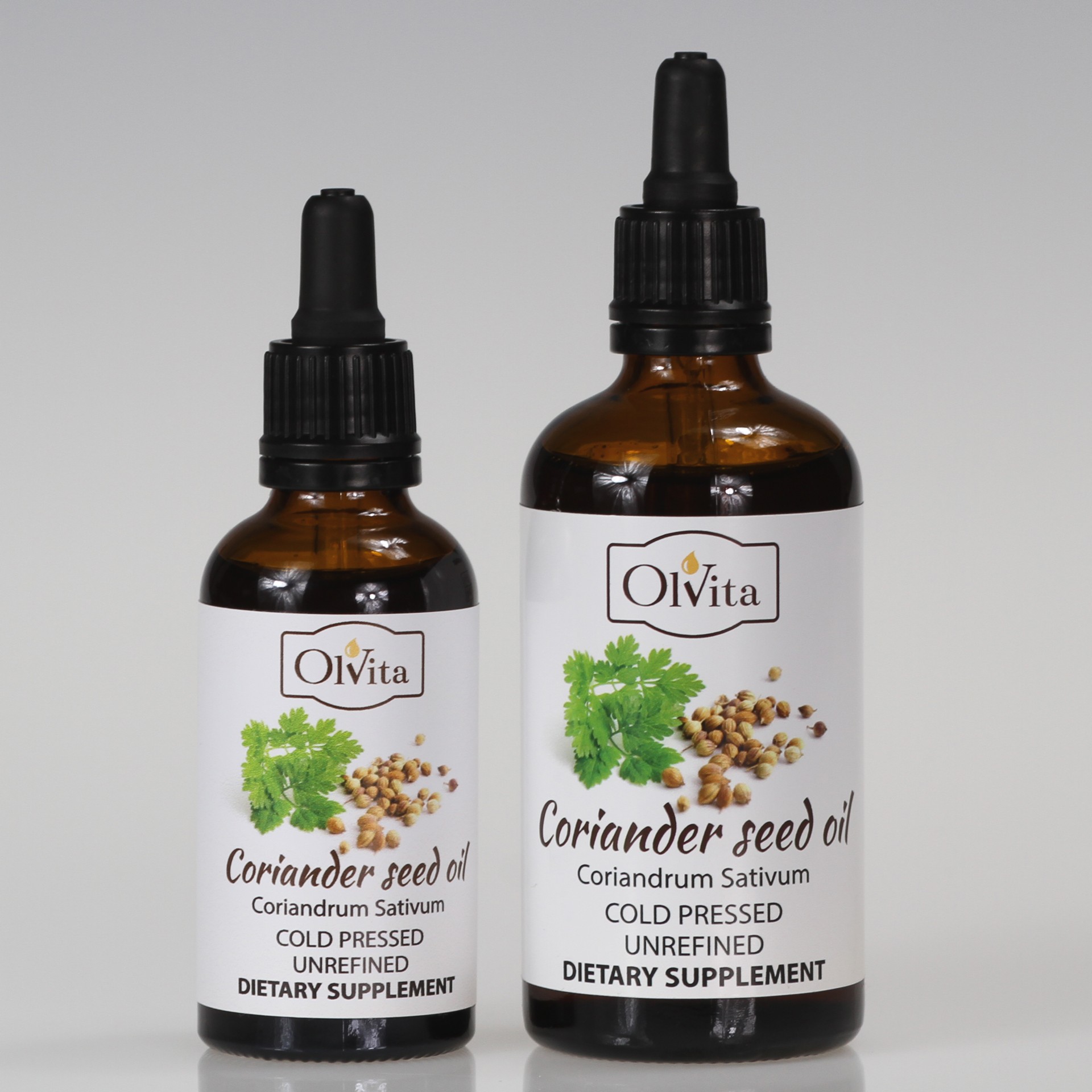 Coriander seed oil, cold-pressed and crude, dietary...