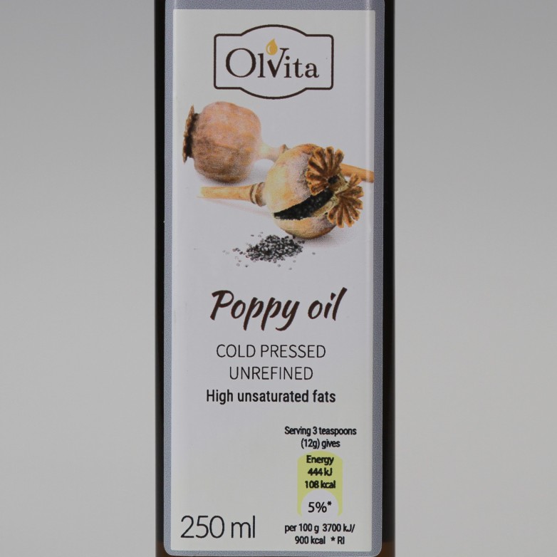 Poppy Seed Oil cold pressed and crude Ol'Vita 250 ml