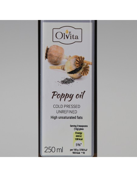 Poppy Seed Oil cold pressed and crude Ol'Vita 250 ml