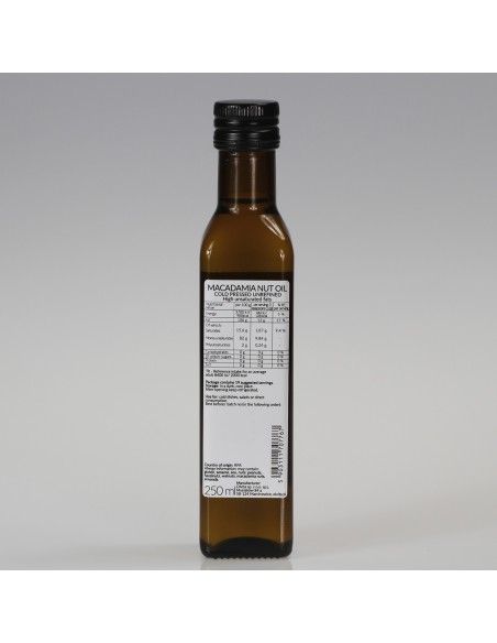 Olej z orzechów Macadamia, zimnotłoczony nieoczyszczony Ol'Vita 250ml