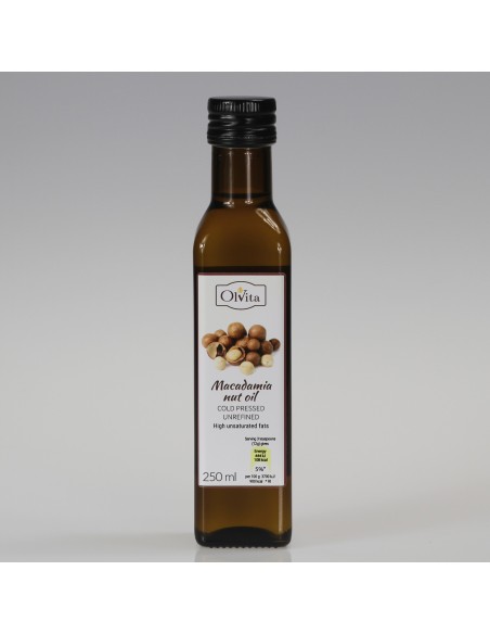 Macadamia nut oil, oil, cold-pressed and crude Ol’Vita 250ml