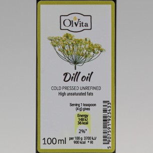 Olej Koperkowy - Zimnotłoczony Nierafinowany Ol'Vita 100ml 2
