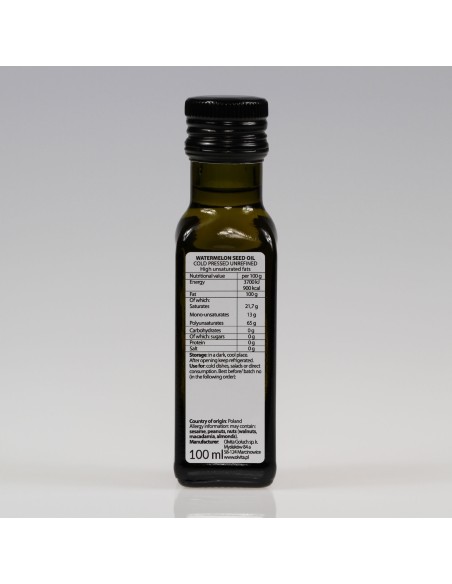 Olej z pestek arbuza, nierafinowany, zimnotłoczony, Ol'Vita - 100 ml i 250 ml