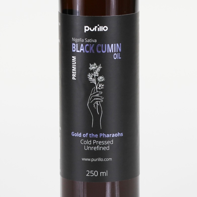 Olej z czarnuszki zimnotłoczony (Nigella Sativa) - Premium - Purillo
