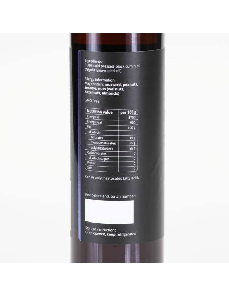 Olej z czarnuszki zimnotłoczony (Nigella Sativa) - Premium - Purillo