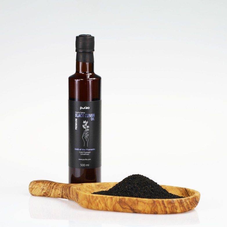 Olej z czarnuszki zimnotłoczony (Nigella Sativa) - Premium - Purillo