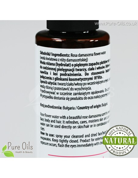 Rose Water - Natural organic cosmetic, Ol'Vita 100 ml