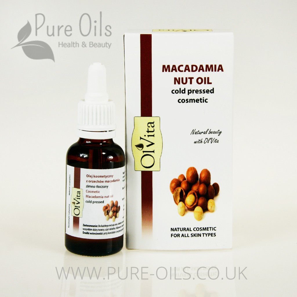 Macadamia Nut Oil, Cosmetic, Cold-Pressed, Ol`Vita 30ml Macadamia Nut Oil, Cosmetic, Cold-Pressed, Ol`Vita 30ml