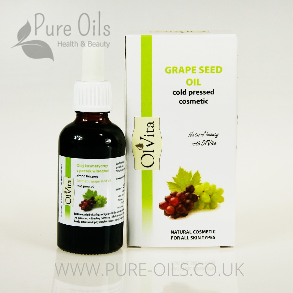 Grape Seed Oil, Cosmetic, Cold-Pressed, Ol'Vita 50 ml