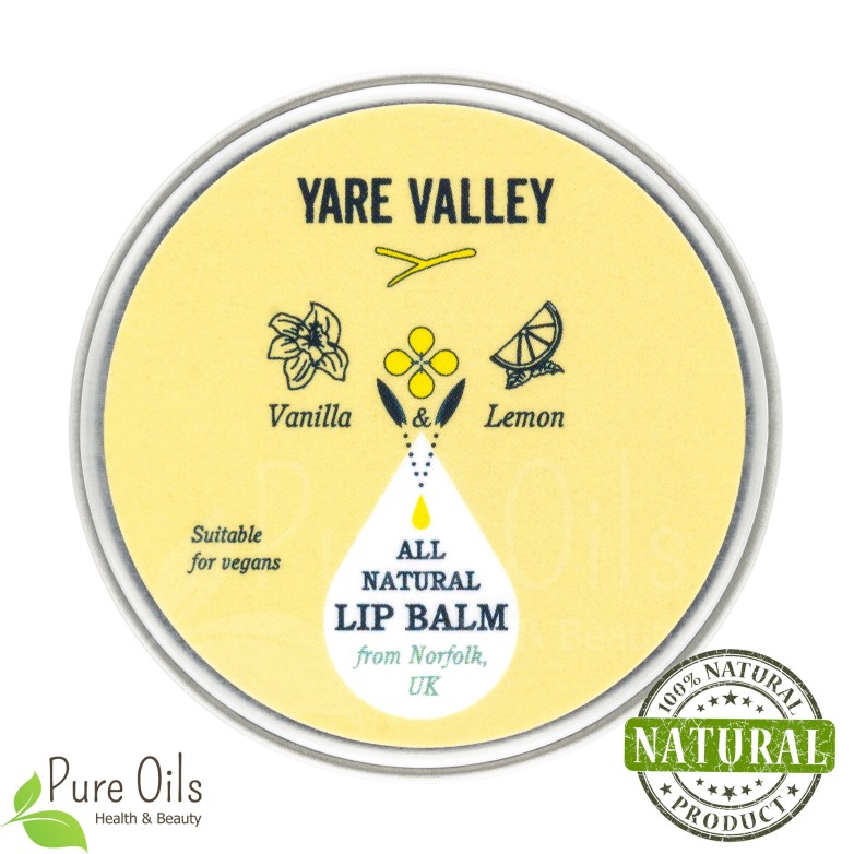 Vanilla and Lemon Natural Lip Balm, Yare Valley