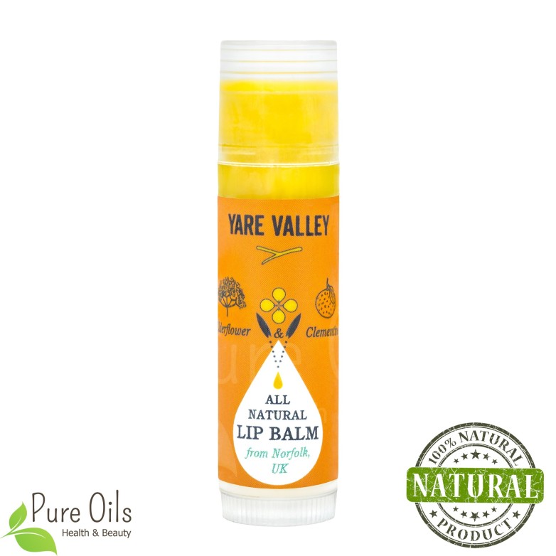 Elderflower and Clementine Natural Lip Balm Stick, Yare Valley
