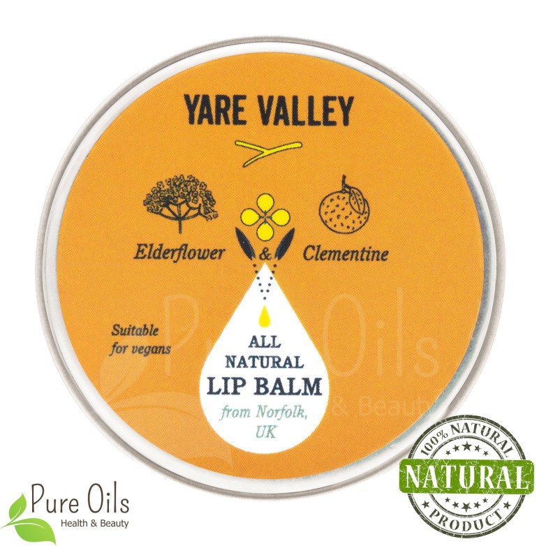 Elderflower and Clementine Natural Lip Balm, Yare Valley