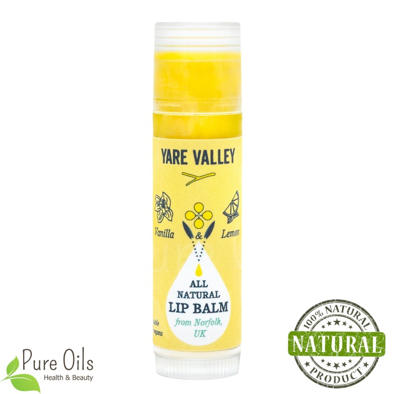Vanilla and Lemon Natural Lip Balm Stick, Yare Valley