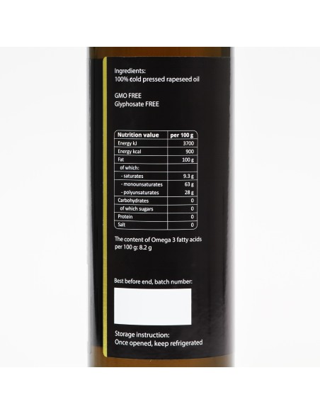 Rapeseed oil, cold-pressed, unrefined - Purillo